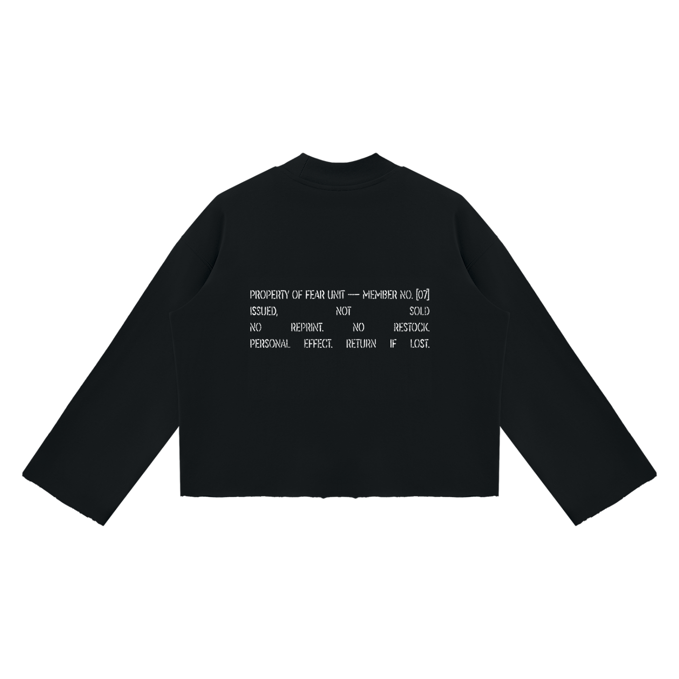 Unisex Mock Neck Raw Edge Boxy Sweatshirt