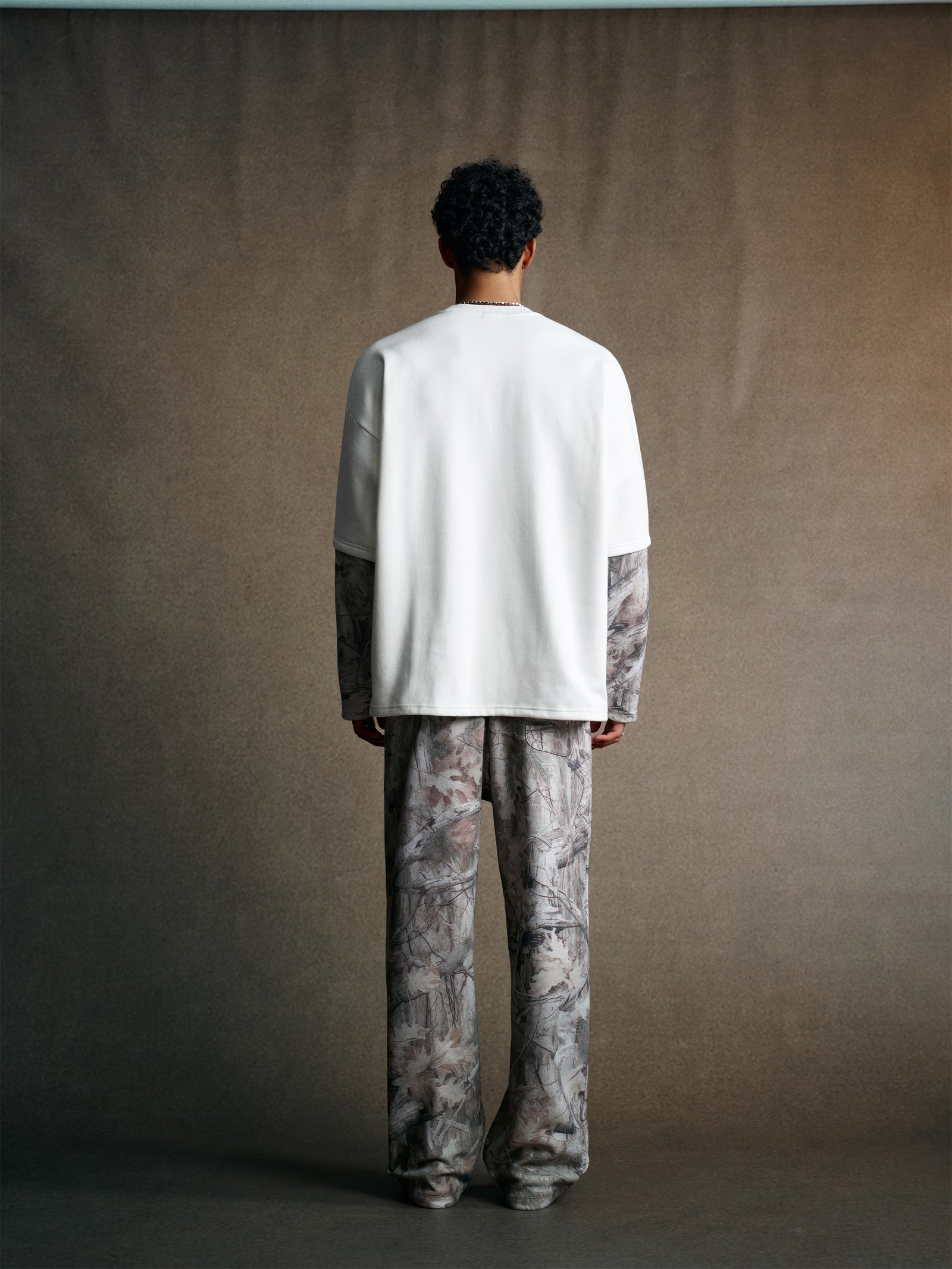 340GSM Men’s Heat Transfer Desert Camouflage Layered Look Long-Sleeve