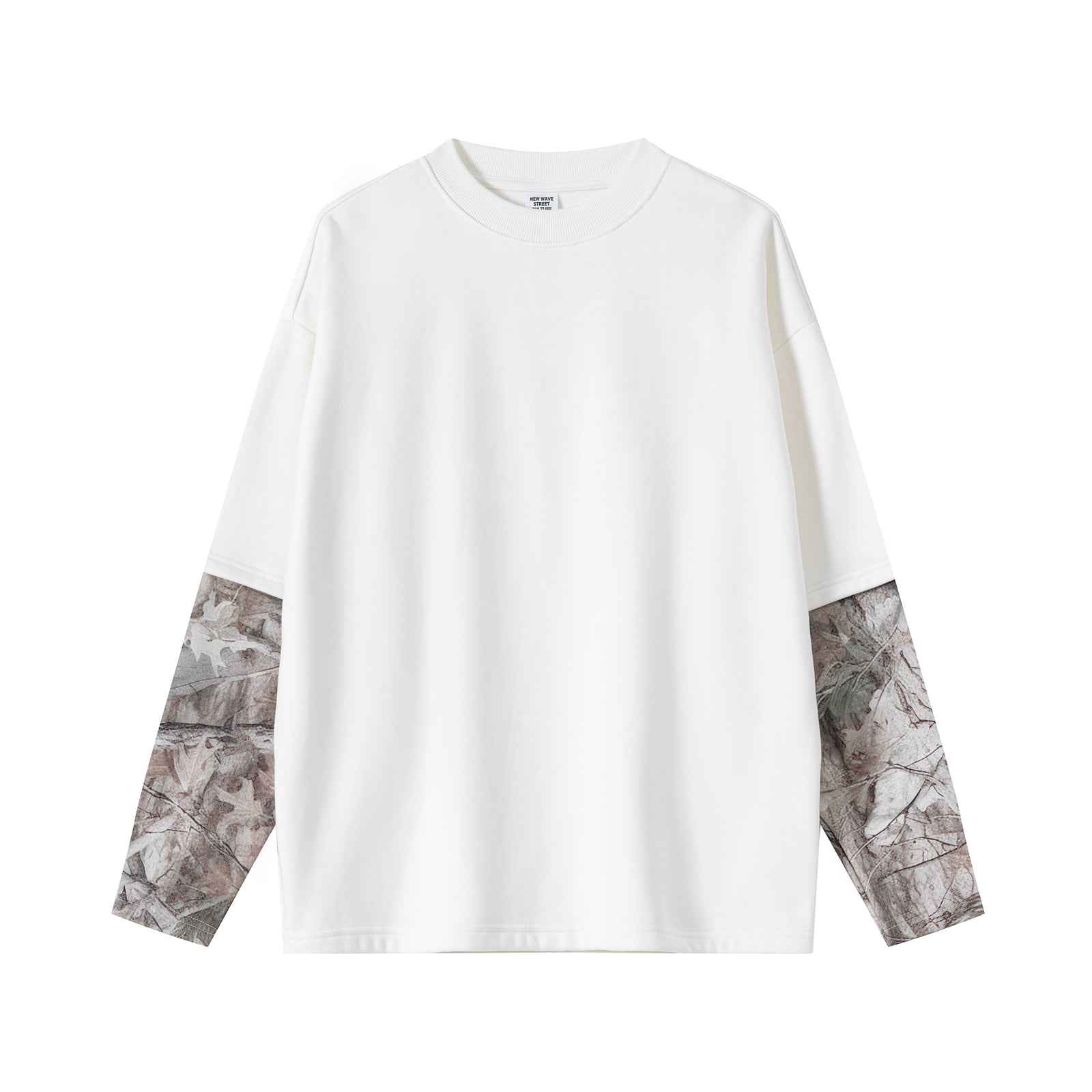 340GSM Men’s Heat Transfer Desert Camouflage Layered Look Long-Sleeve