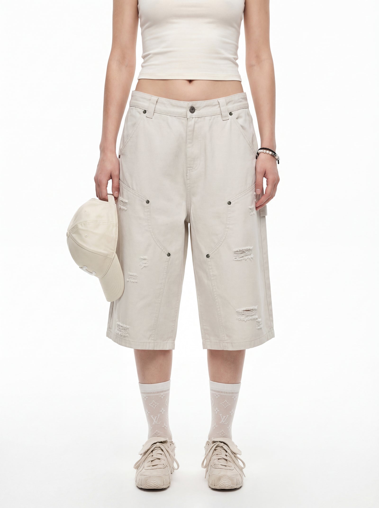 310GSM Heavyweight Cotton Enzyme Washed Distressed Workwear Pants