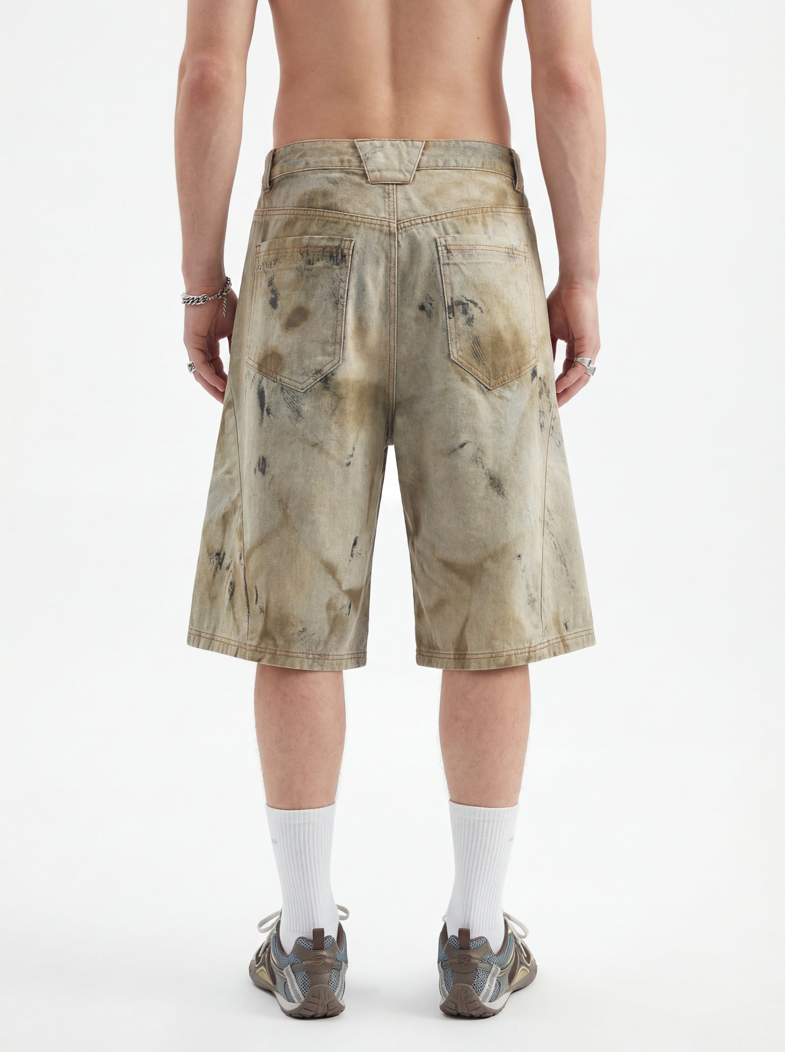 270GSM 100% Cotton Left Twill Denim Print Cropped Pants
