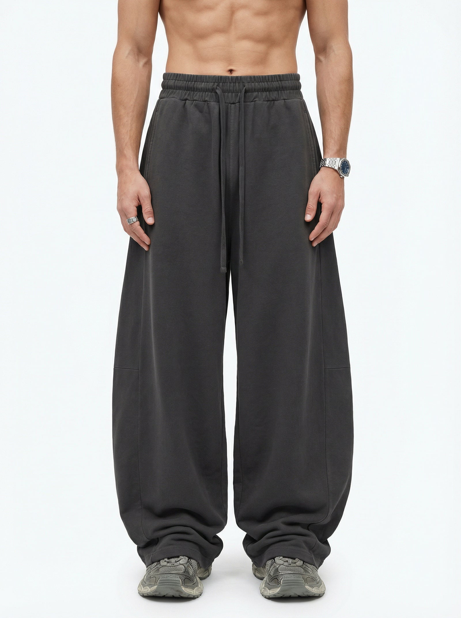 320GSM Men's Textured Denim Curved Panel Pants