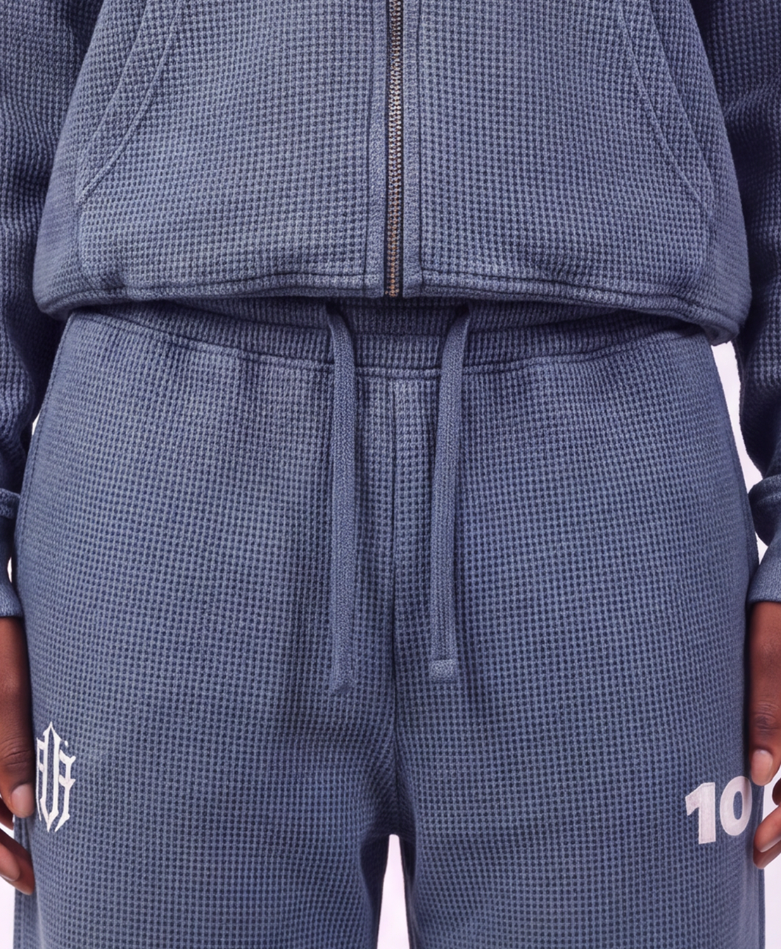 Unisex Waffle Barrel Leg Pants